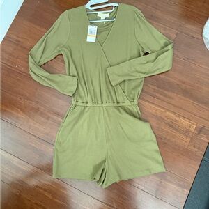 Michael Kors Smoky Olive Knit Shorts Romper